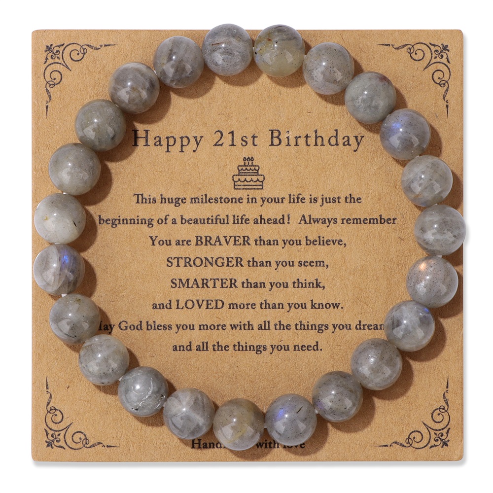 Yoga Health & Fitness Center - Bracciale labradorite naturale Bracciale con perline