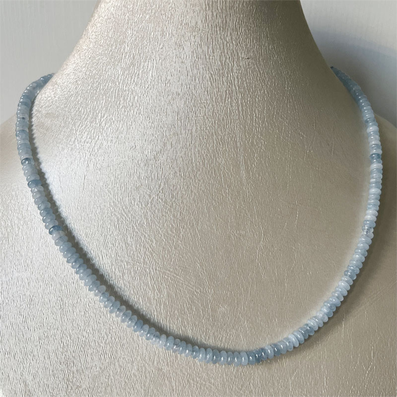 Yoga Health & Fitness Center - 2*4MM collana Aquamrine perline di pietra