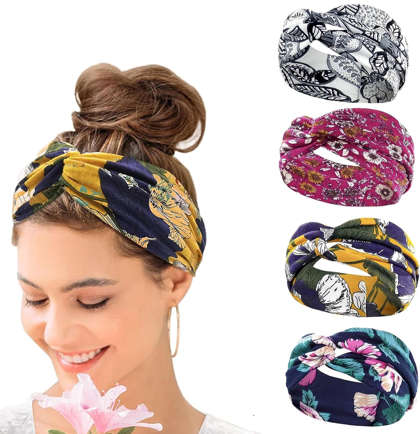 Yoga Fitness Girl - 4 pezzi Boho Fasce per capelli