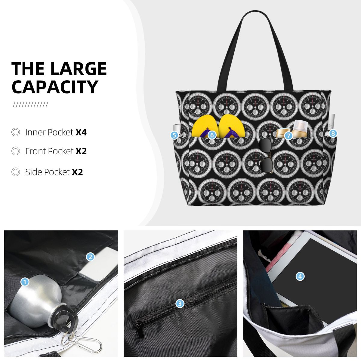 Borsa tote da spiaggia con qua - Yoga Fitness Watch recensione e prezzo