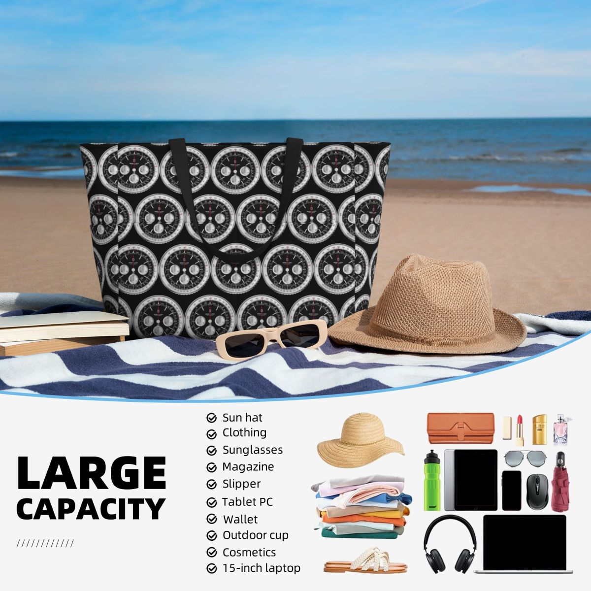Borsa tote da spiaggia con qua - Yoga Fitness Watch recensione e prezzo