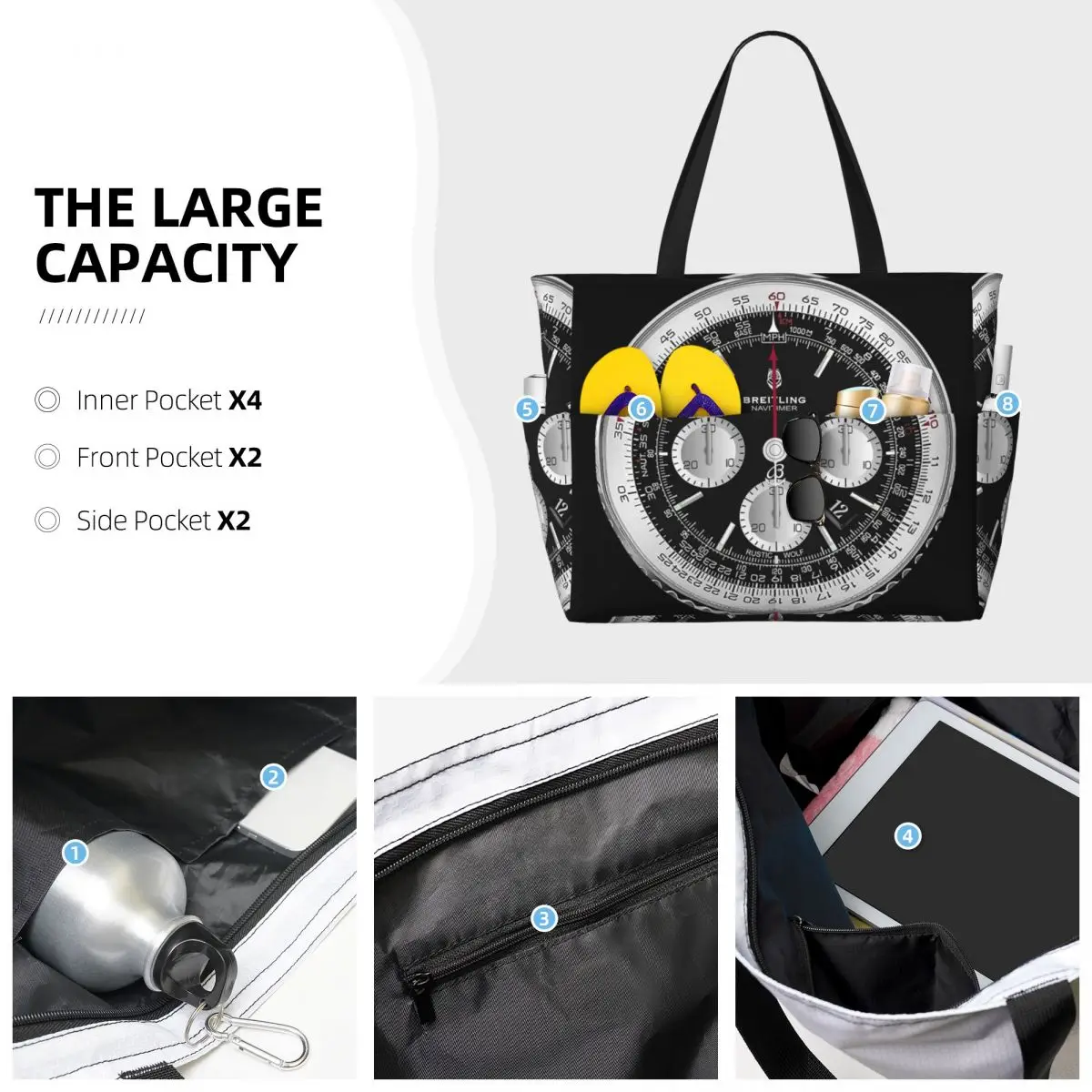 Borsa tote nera di lusso con q - Yoga Fitness Watch recensione e prezzo