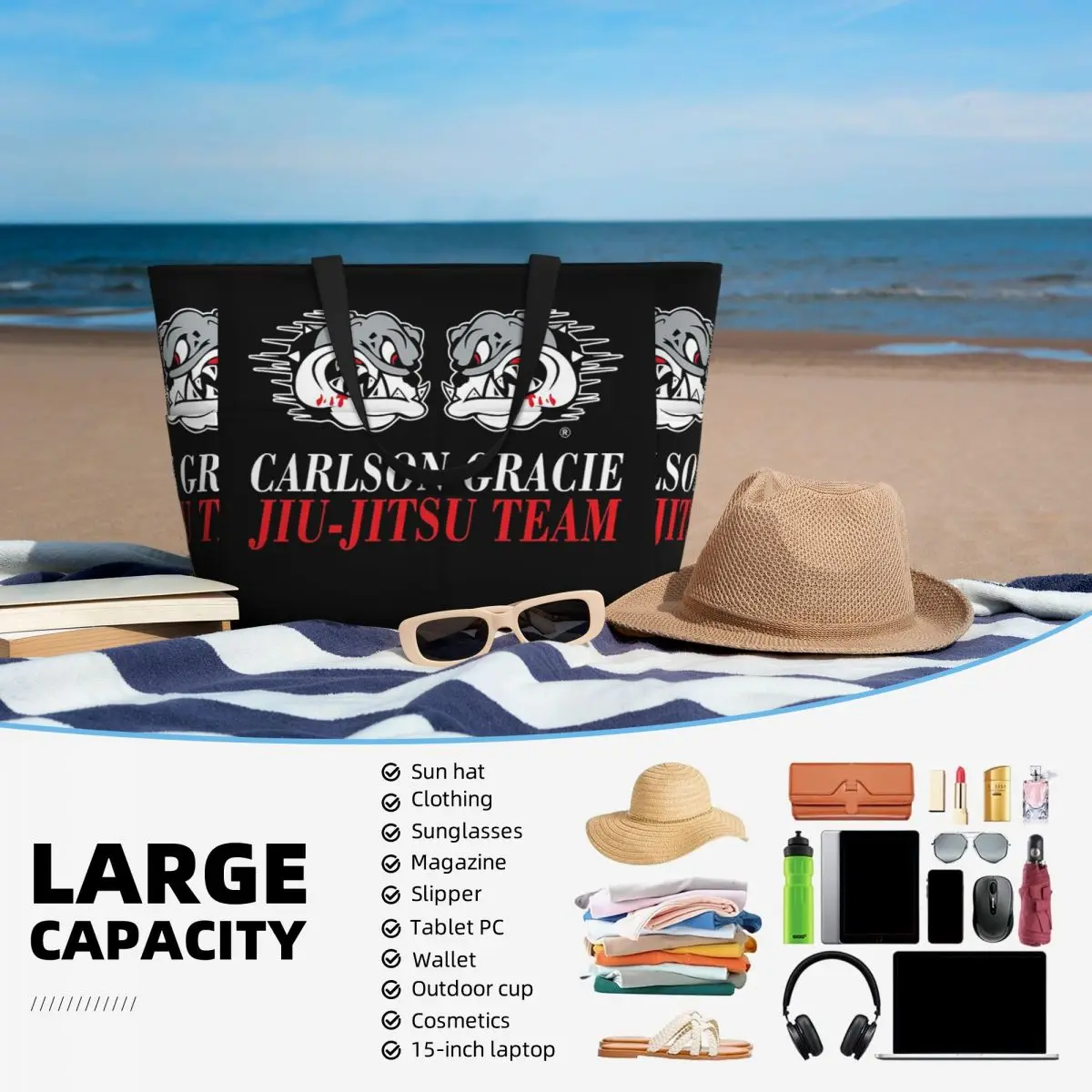 Borsa da spiaggia con logo Car - Yoga Fitness Jiu Jitsu recensione e prezzo